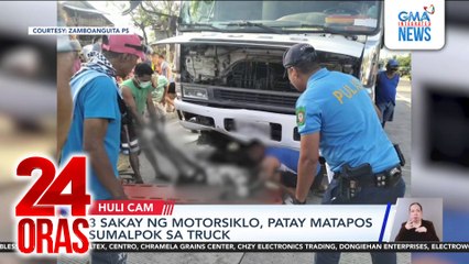 3 sakay ng motorsiklo, patay matapos sumalpok sa truck | 24 Oras