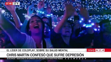 📢 CHRIS MARTIN, LÍDER DE COLDPLAY,  HABLÓ DE SU LUCHA CONTRA LA DEPRESIÓN