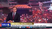 Nepal Turns Red For Hindu Festival On Traditional New Year