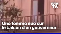 Une femme nue aperçue depuis le balcon du palais d'un gouverneur mexicain