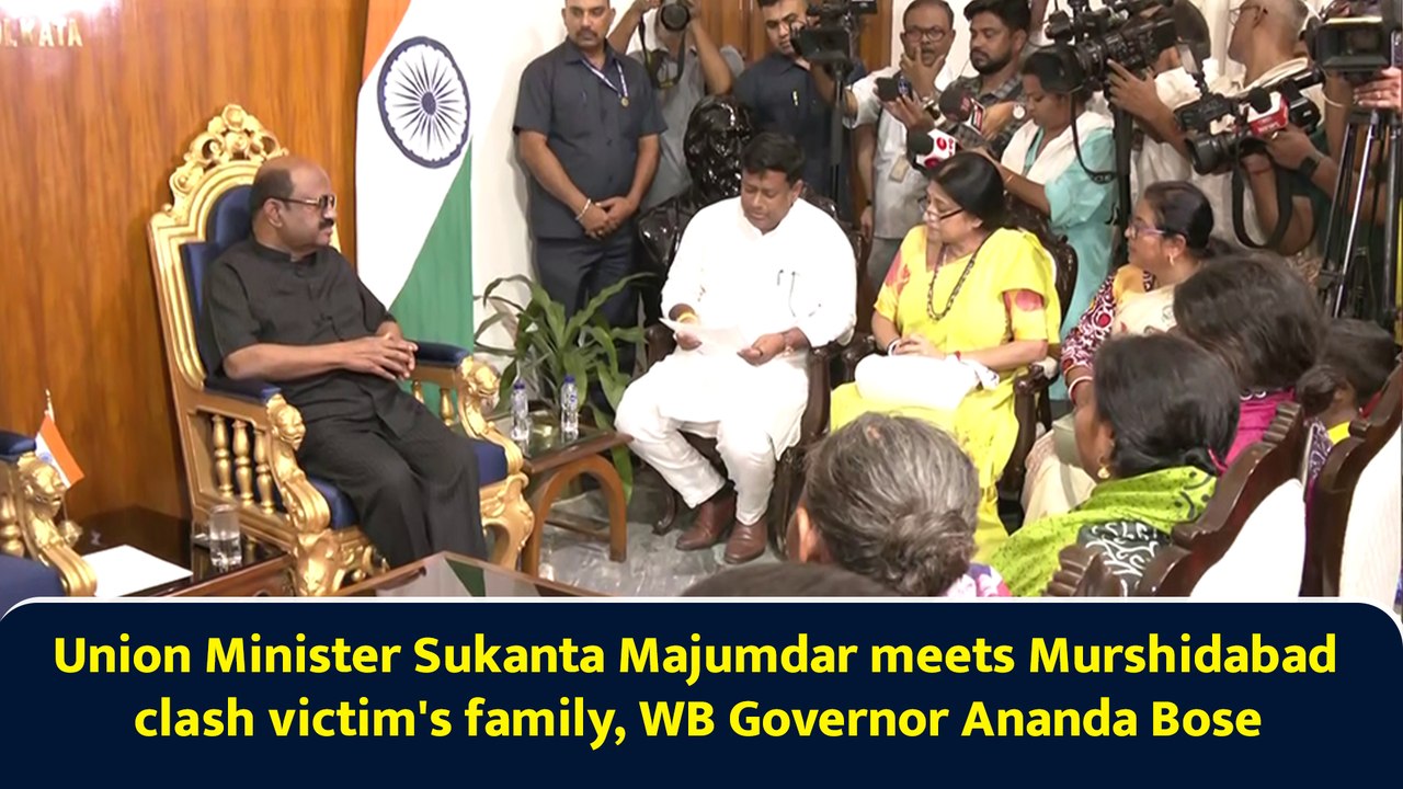Union Minister Sukanta Majumdar meets Murshidabad clash victim's family, WB Governor Ananda Bose
