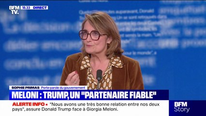 Relations avec les États-Unis: "Partenaire fiable, (...) je n'irais peut-être pas jusqu'à ce terme", affirme Sophie Primas