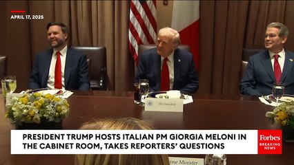 Italy's Giorgia Meloni Asked About Her Past Comments That Trump Tariffs Are 'Wrong' Right In Front Of Trump