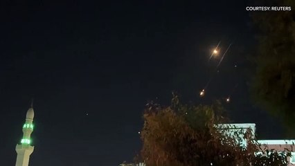 Iran attack on Israel_ Footage shows missiles flying over Jordan(360P)