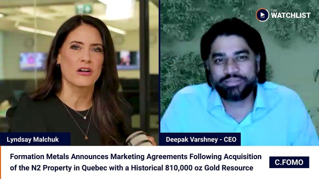 Formation Metals Announces Marketing Agreements Following Acquisition of the N2 Property in Quebec with a Historical 810,000 oz Gold Resource