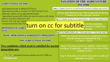 AGRICULTURAL INCOME TAXATION