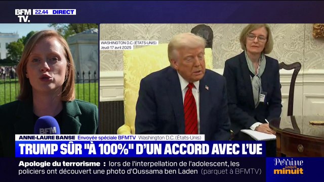 Droits de douane: Donald Trump sûr à 100% d'un accord avec l'Union européenne