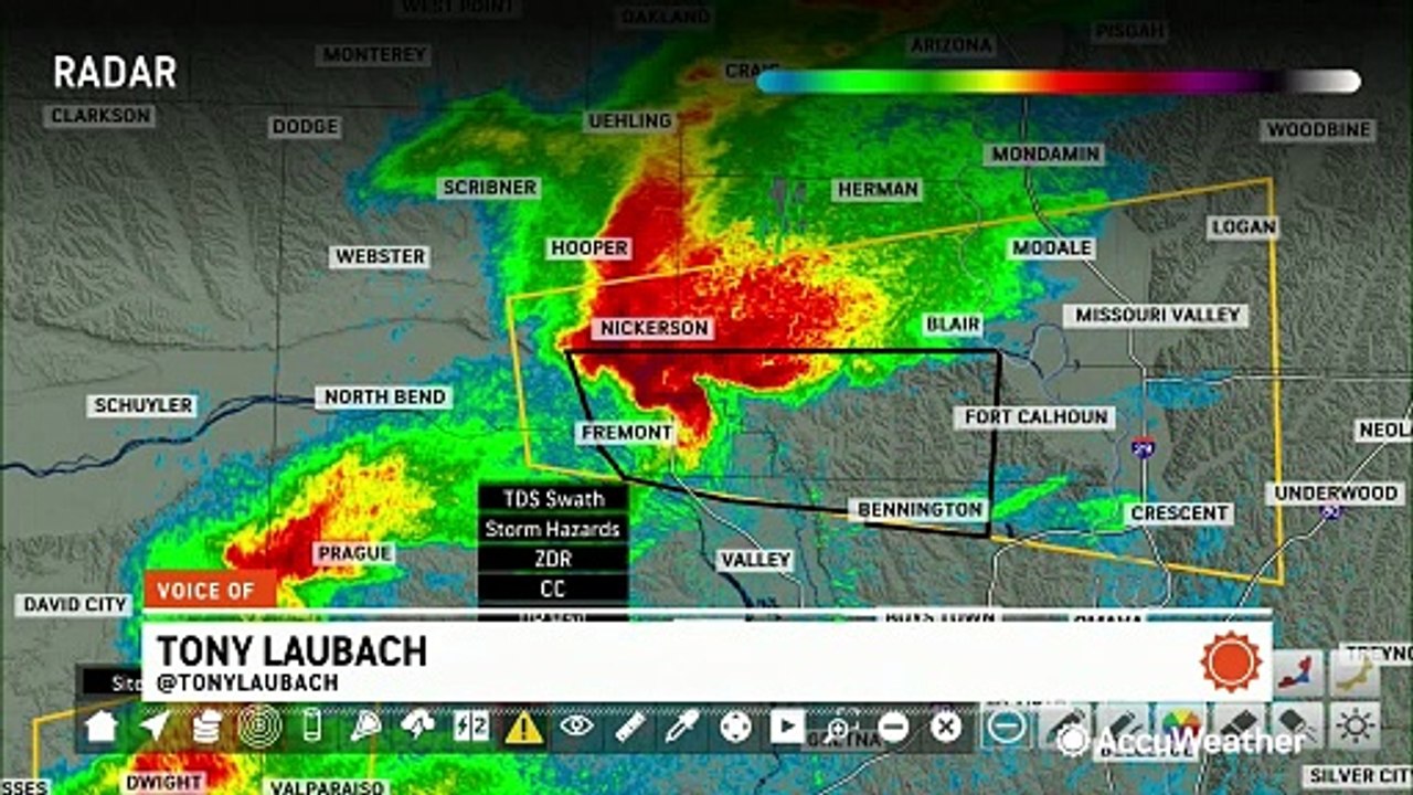 Large hail smashes windows as severe storms tear through Nebraska