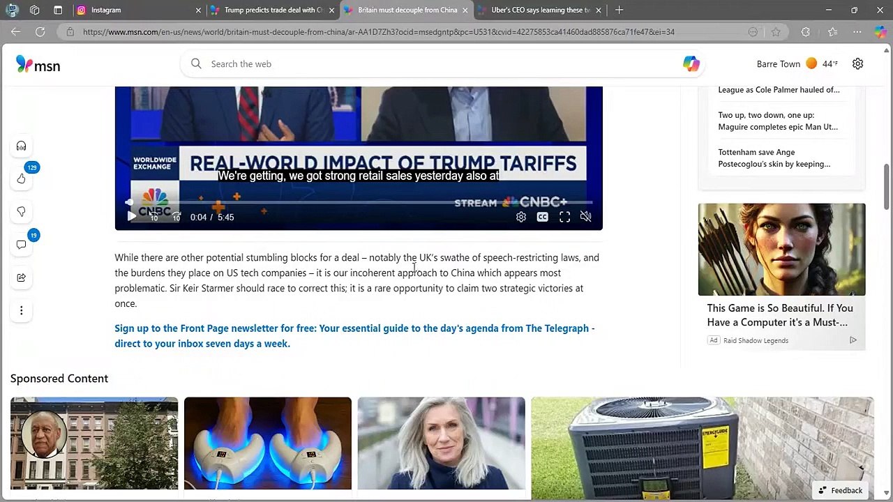 4-17-2025 Facebook Live Trump predicts trade deal with China, Britain must decouple from China, Uber’s CEO