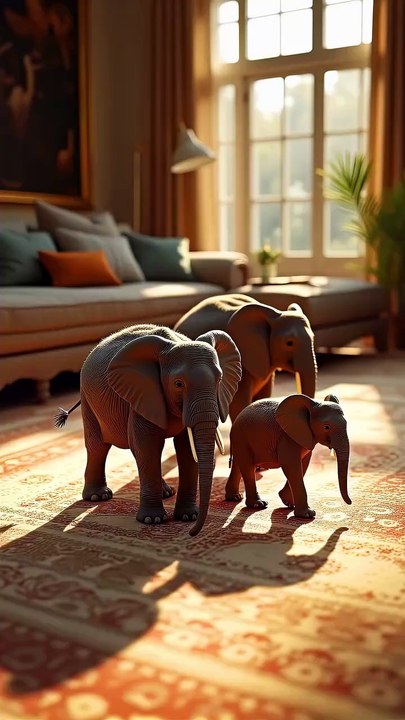 Mini Zoo in Your Home!   Art-Prompts by @predmet_aiInspired by @naturefusiongallery Tools (Flux • Adobe After Effects • Kling AI)#giraffe #elephant #lion #zebra #tiger #zoo #wildlife #animals #safari #nature #home