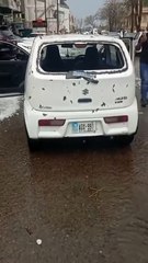 Car windscreens shattered due to heavy hailstorm in Islamabad, Stay Safe