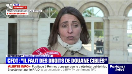 Guerre commerciale: "La CGT a déjà recensé 360 plans de licenciement", détaille Sophie Binet