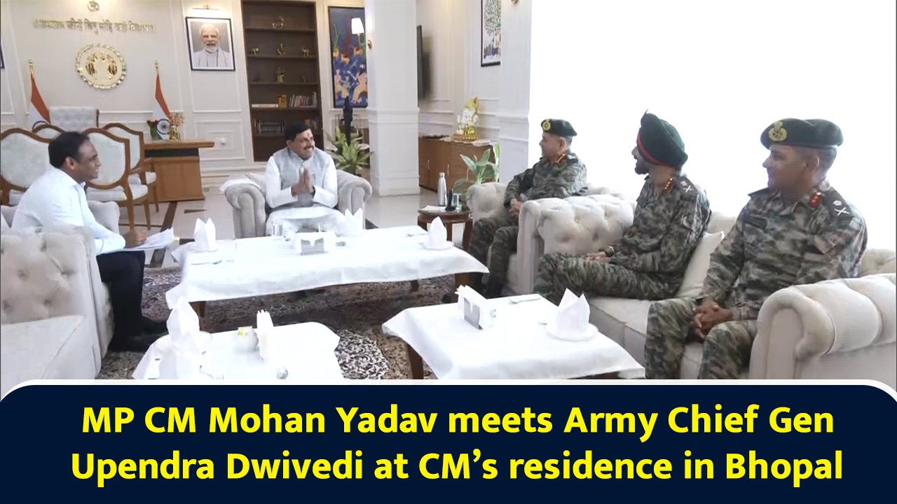 MP CM Mohan Yadav meets Army Chief Gen Upendra Dwivedi at CM’s residence in Bhopal