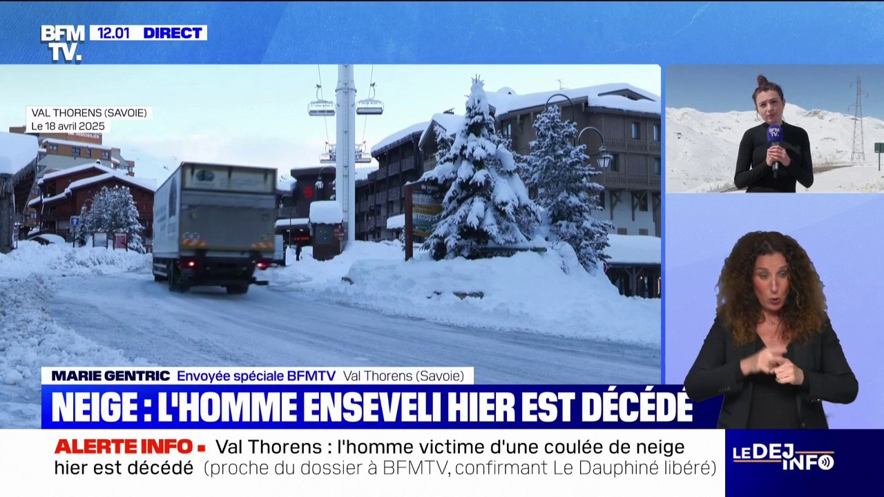 Neige dans les Alpes: l'homme enseveli sous la neige à Val Thorens est décédé