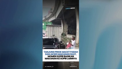 Tanjung Priok Lumpuh Total, Akses Makanan Sulit, Supir Truk Bagikan Makanan ke Supir Lain