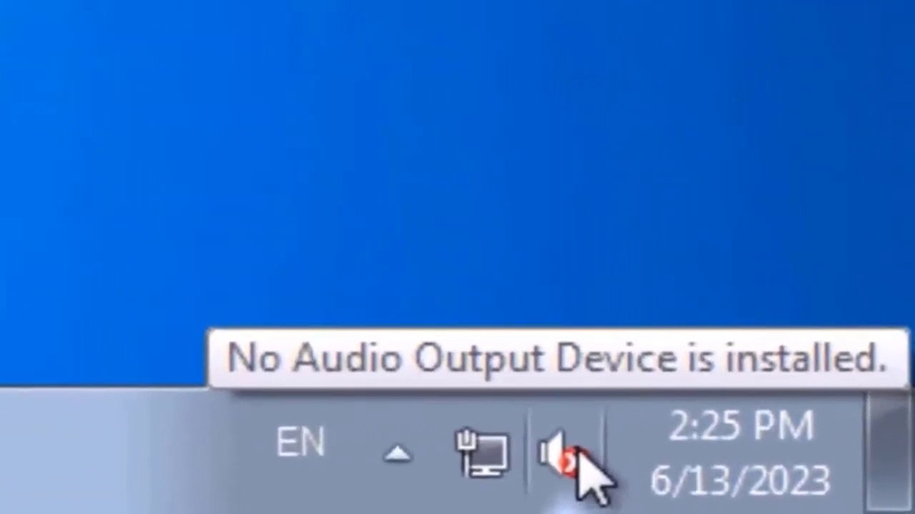 How do I fix No Audio Output Device is installed on Windows 7