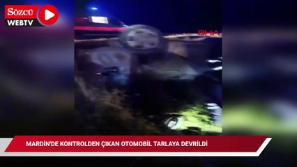 Mardin’de kontrolden çıkarak tarlaya devrilen otomobilin sürücüsü yaralandı