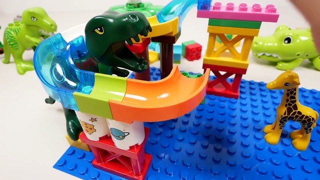 Building Tracks At Dinosaur Park [Blocks And Marbles]