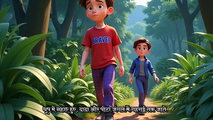 Grandfather and his son Help the animals.