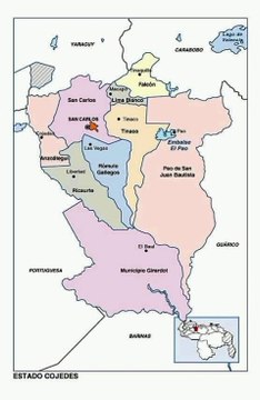 Map of Cojedes State. Peta Negara Bagian Cojedes. Cojedes State Map. Map of State of Cojedes. State of Cojedes Map. Map of Cojedes. Peta Cojedes. Cojedes Map. Mapa del Estado Cojedes. Mapa de Cojedes