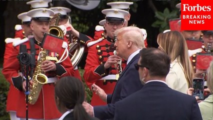 President Trump Dances To The Marine Band During Easter Egg Roll