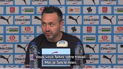 Marseille - De Zerbi : "Depuis le premier jour, je donne tout pour ce maillot"