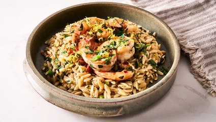 How to Make Lemon-Tarragon Shrimp Scampi with Orzo