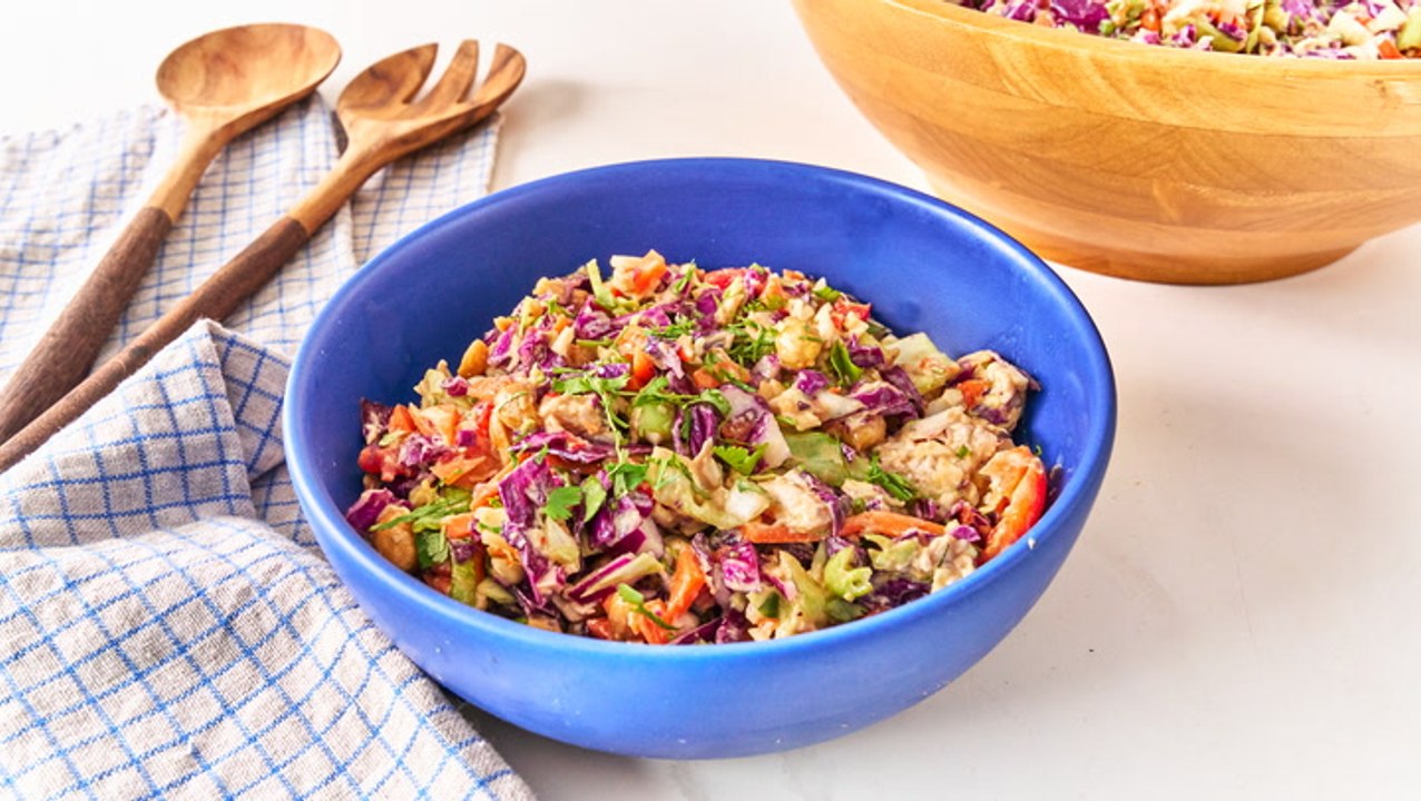 How to Make a Chopped Salad with Honey-Peanut Dressing