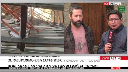 Se vino abajo el techo en pleno cumpleaños infantil