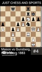 James Mason checkmates Isidor Gunsberg with the Queen