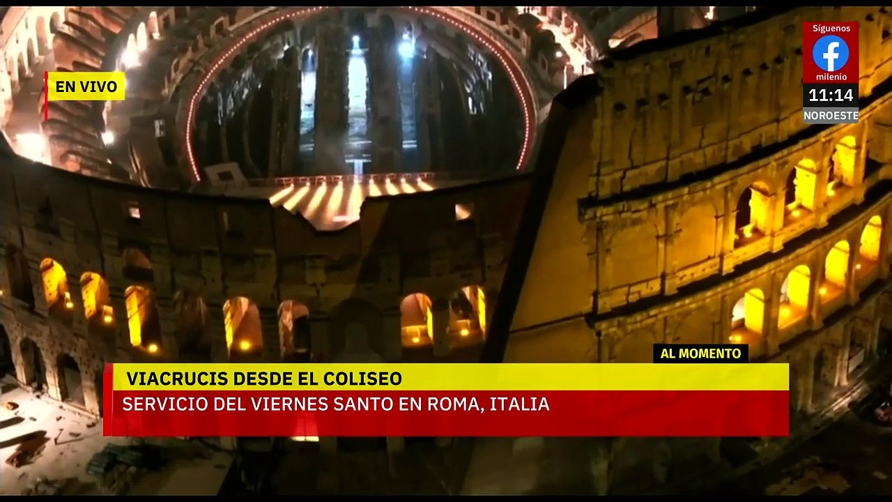 Celebran Viacrucis en el Coliseo de Roma; realizan oraciones para el Papa Francisco