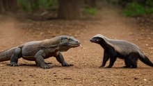 Intense Fight.!! Who Would Win Honey Badger or Komodo Dragon - Classy Creativity