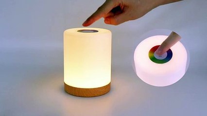 1001 wood color nursery night light dimmable touch control