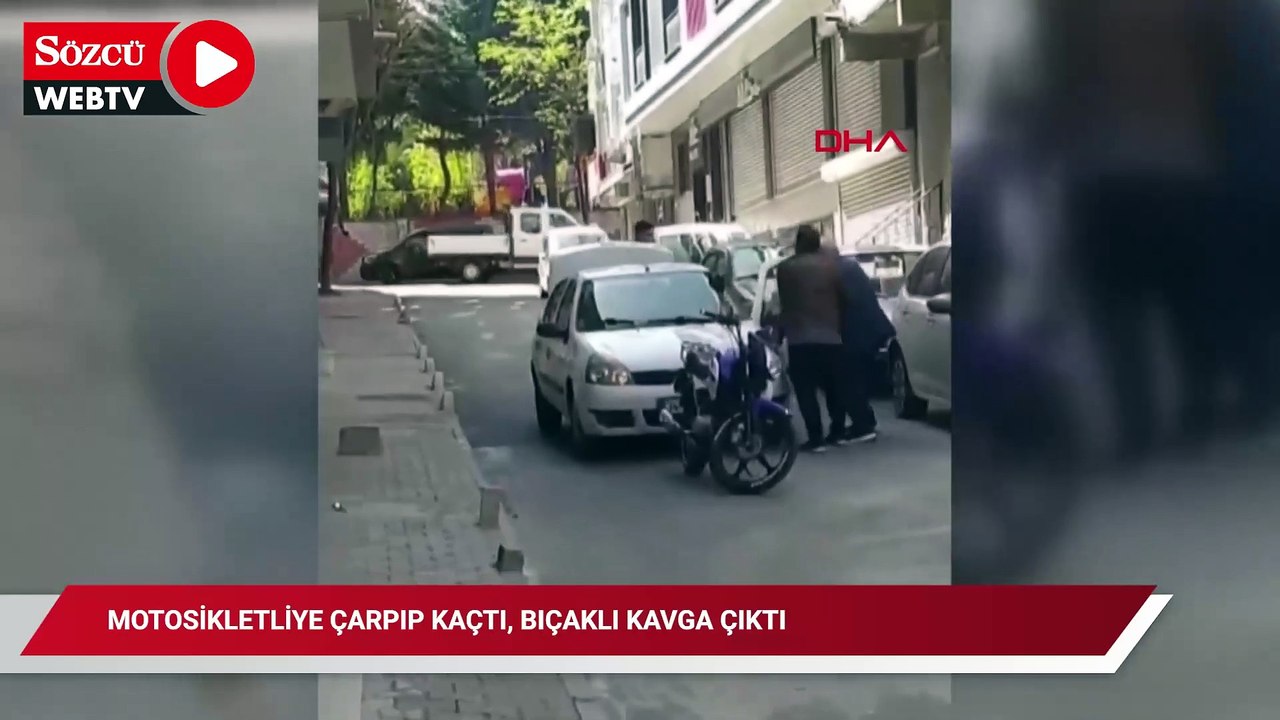Motosikletliye Çarpıp Kaçtı, Bıçaklı Kavga Çıktı