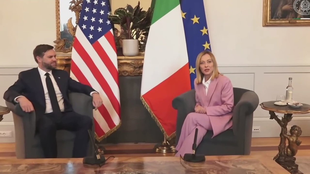 JD Vance jokes with Italy's Meloni ahead of talks