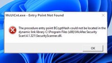 How Do i fix McUICnt.exe Entry point not found