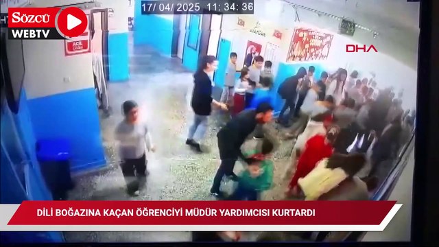 Dili boğazına kaçan öğrenciyi müdür yardımcısı kurtardı