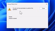 How do I fix Group Policy Error You don't have permission to perform this operation