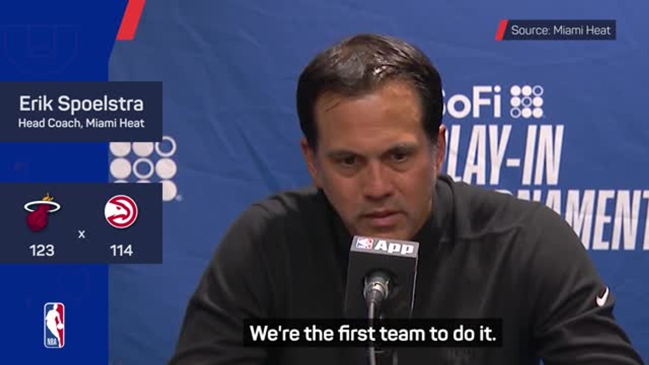 Spoelstra 'grateful' to be in the playoffs after overtime win against Hawks
