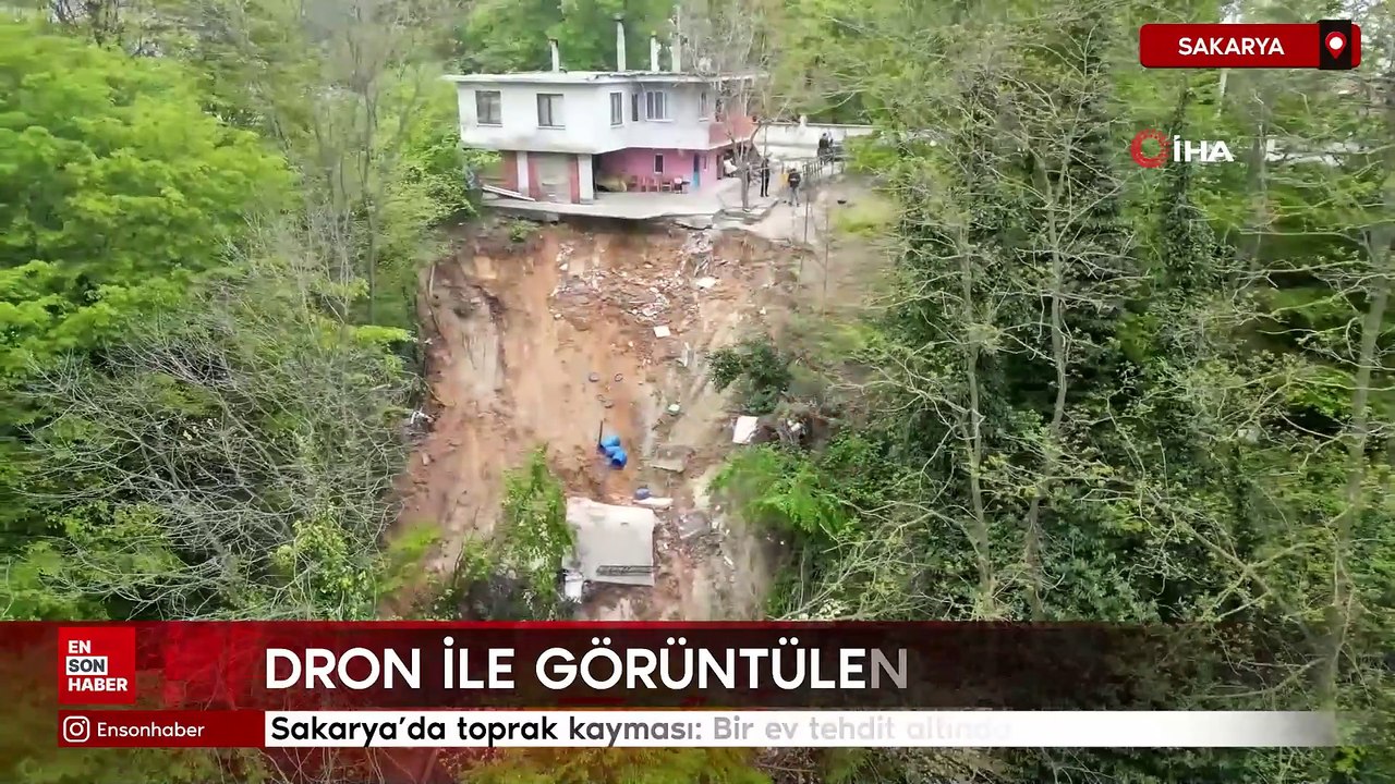 Sakarya’da toprak kayması: Bir ev tehdit altında