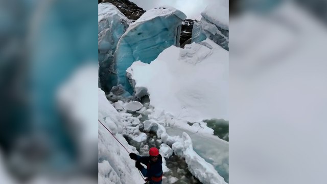Un glacier se disloque sous les yeux d'alpinistes