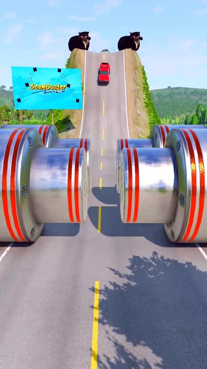 Cars & Bus vs Crushers Trap - BeamNG.Drive