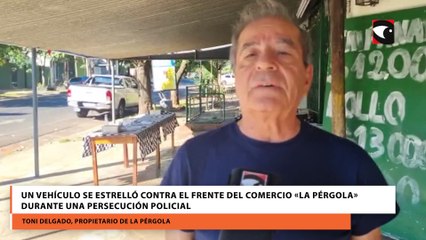 Un vehículo se estrelló contra el frente del comercio «La Pérgola» durante una persecución policial