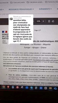 Quels chapitres cibler pour S'entraîner pour les Olympiades ? ✅️S'entraîner pour les Olympiades de première spé maths.#olympiade #première #spemaths