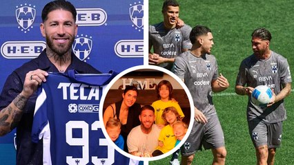 Sergio Ramos sorprende en el entrenamiento de Rayados acompañado de sus hijos