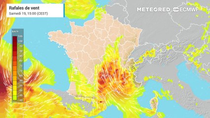 Rafales de vent en France