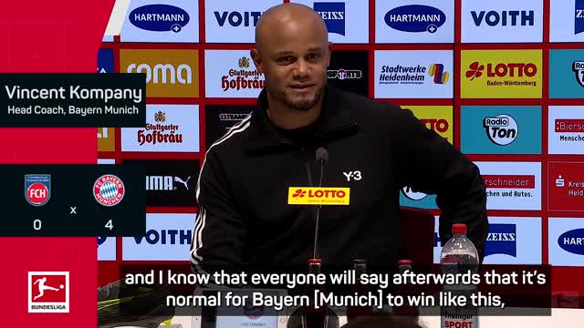 Kompany compliments Bayern's 'complete' performance against Heidenheim