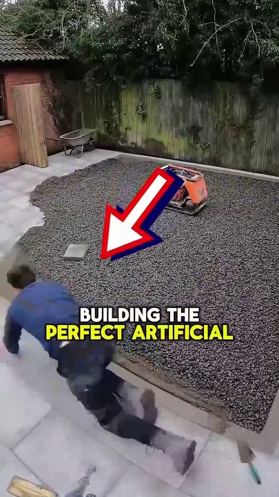 Crazy Genius Turf Installation! Perfect Yard! #shorts (@bespokelandscapingltd)