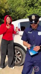 She Escaped the Police by Disguising Herself as an Officer! 🚔 😱 #funny #hack