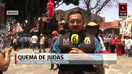 En Puebla realizan la tradicional “Quema de Judas”